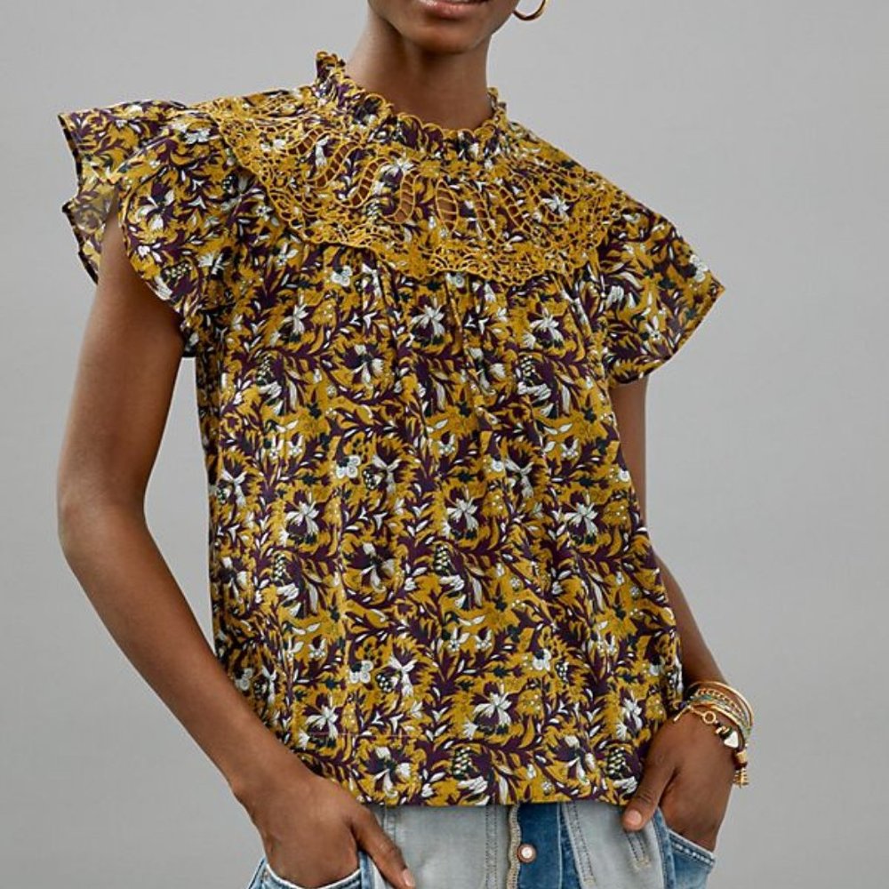 Anthropologie x Othilia Federica Ruffled Blouse